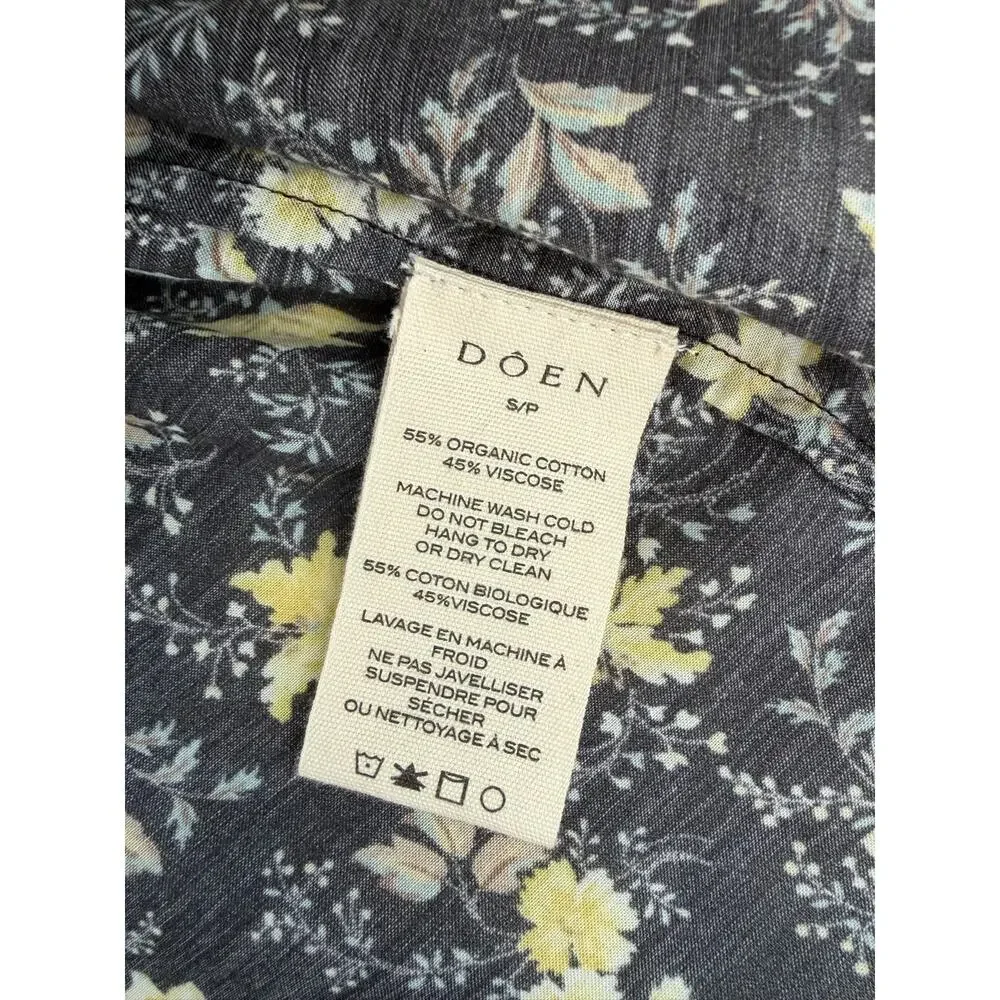 Doen Frederica Cotton Floral Puff Short Sleeve Blouse Top Winding Blossom